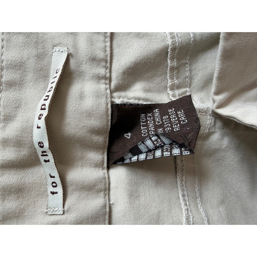 For the Republic Khaki Tan Side Zip Cuffed Ankle Pants 4 Professional Office - Picture 6 of 8